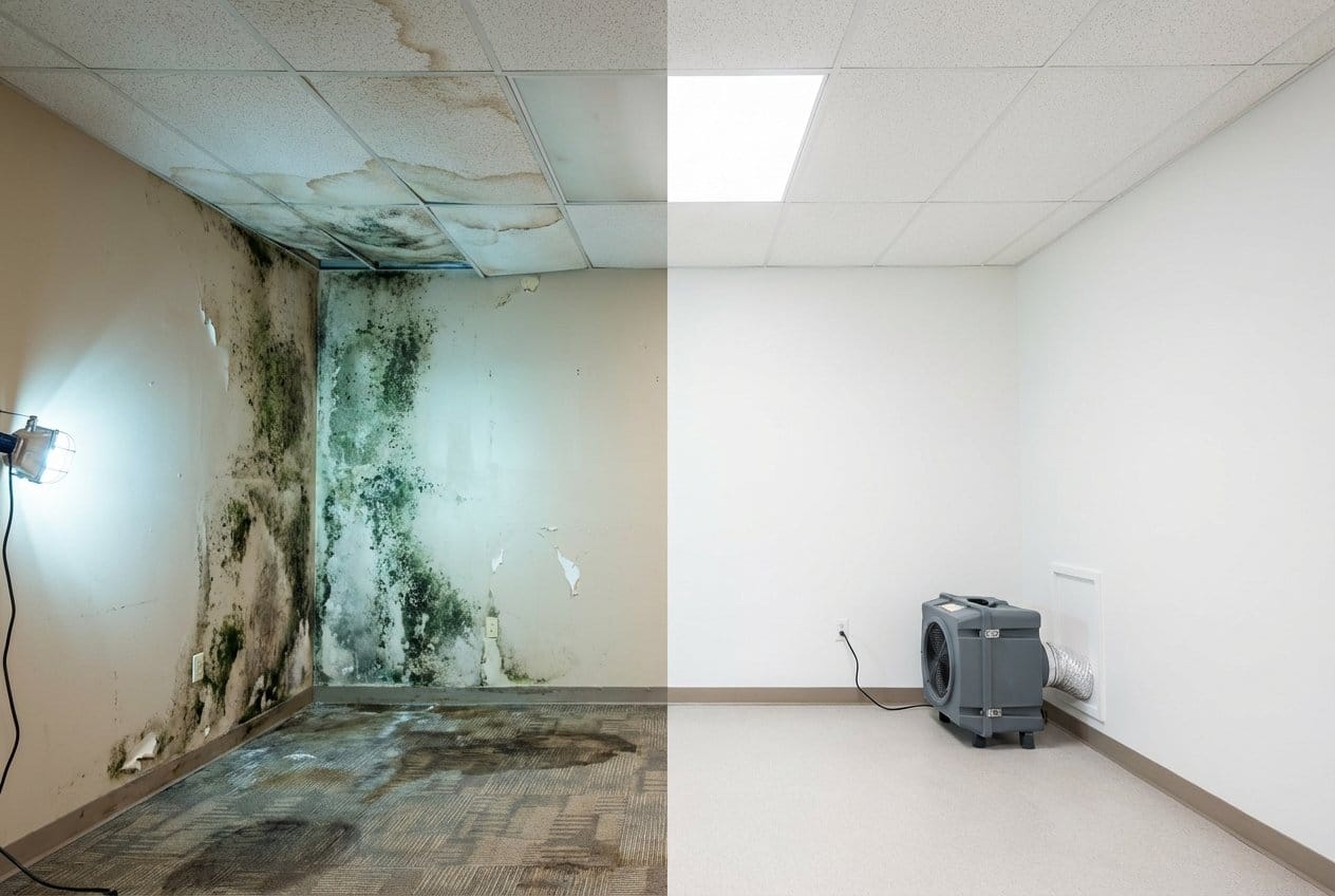 Bathroom & Kitchen Mold Removal restoration — commercial office space of commercial property in Allendale, NJ