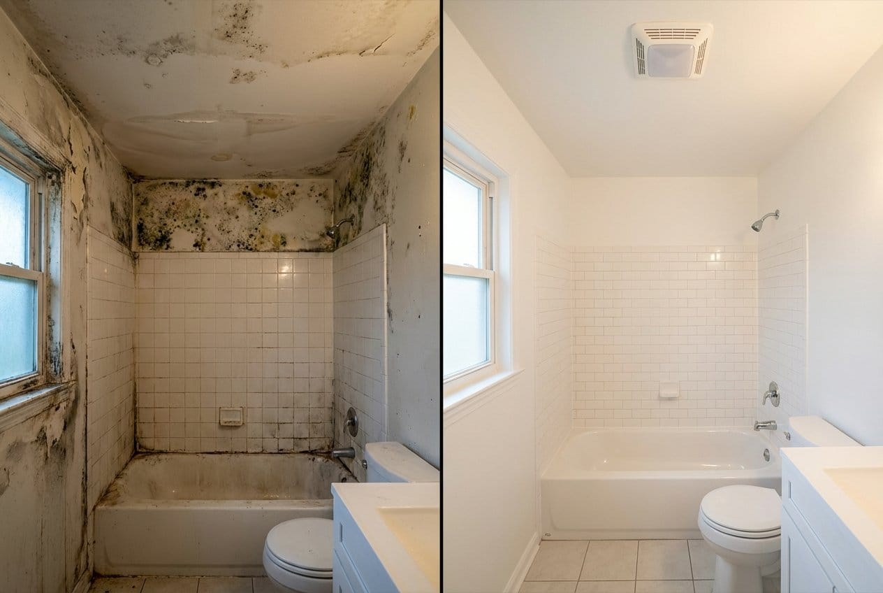 Allendale Mold Removal bathroom restoration before and after in Allendale